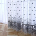 rideau brodé transparent gris blanc moderne maison polyester