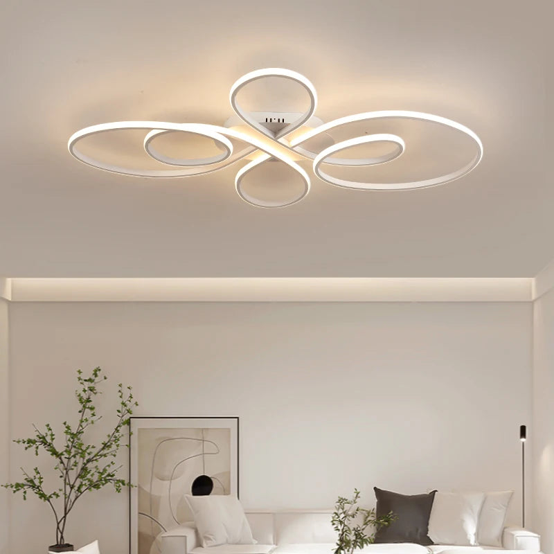 lampe led contemporaine minimaliste abstrait noir blanc fluides