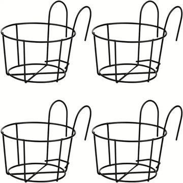 paniers suspendus métal noir minimaliste modernes anneaux métalliques balcon jardinintérieur multipurpose