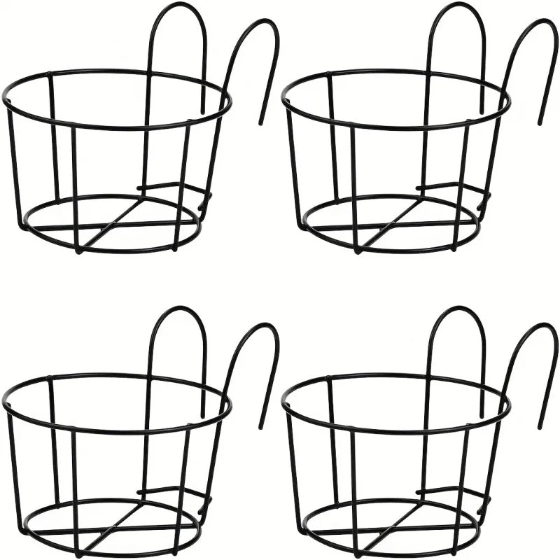 paniers suspendus métal noir minimaliste modernes anneaux métalliques balcon jardinintérieur multipurpose
