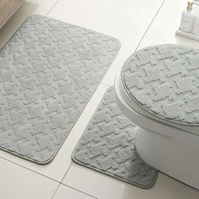 tapis bain moderne beige motif feuilles respectueux environnement adhésif doux salon chambre
