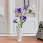 vases blancs rayés accessoires poupées résine moderne décoration table fleurs artificielles