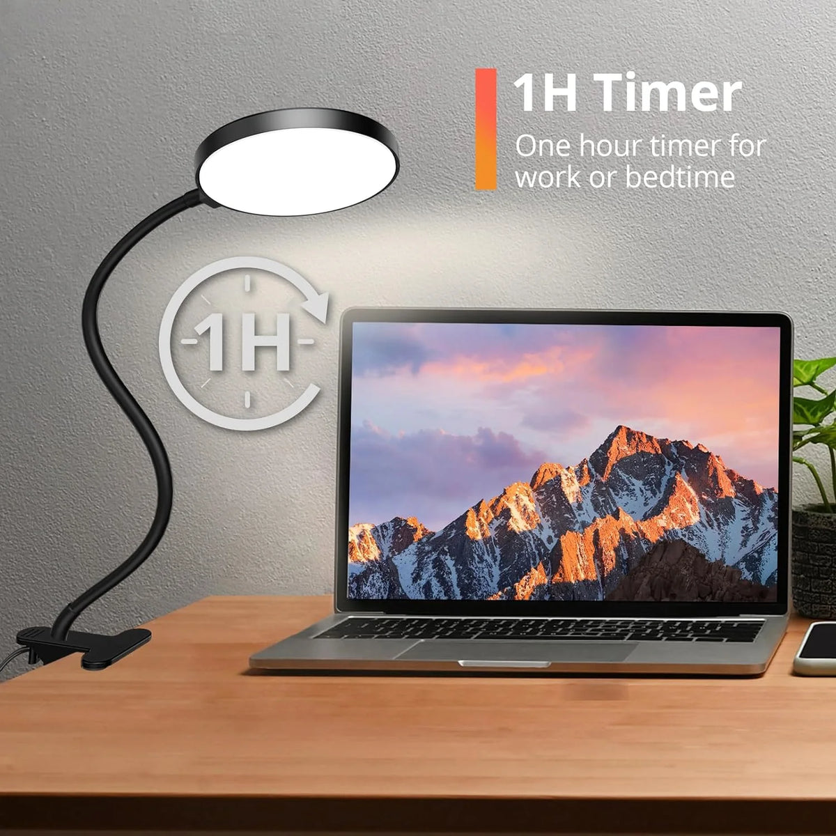 lampe flexible noir moderne rechargeable usb lumière blanche froide jour portable clipser