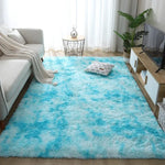 tapis moderne gris bleu rose beige peluche uni résistant décoloration sol