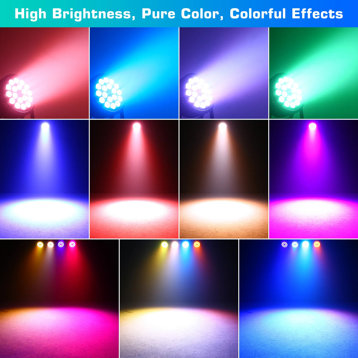 projecteur led noir dmx512 auto son maître esclave réglable disco professionnel