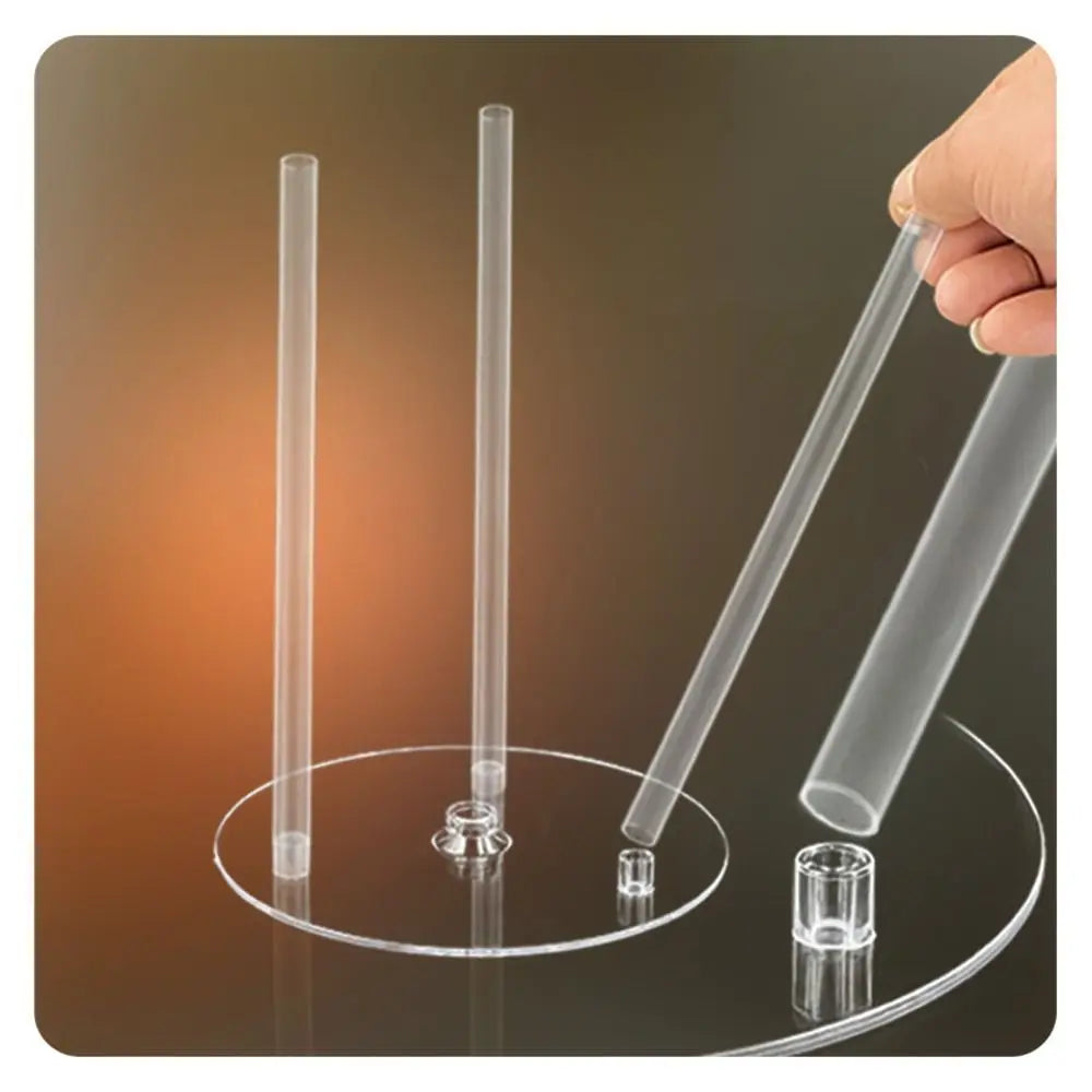 Support gâteau transparent multi niveaux tiges ensembles straws spacers rond moderne