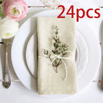 serviettes blancs minimaliste texture rugueuse ensemble 6pcs 12pcs 24pcs restaurant mariage