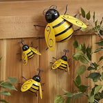 décoration extérieure abeilles jaunes noires spirales rayures métal acrylique patio jardin pendaison oeilletées