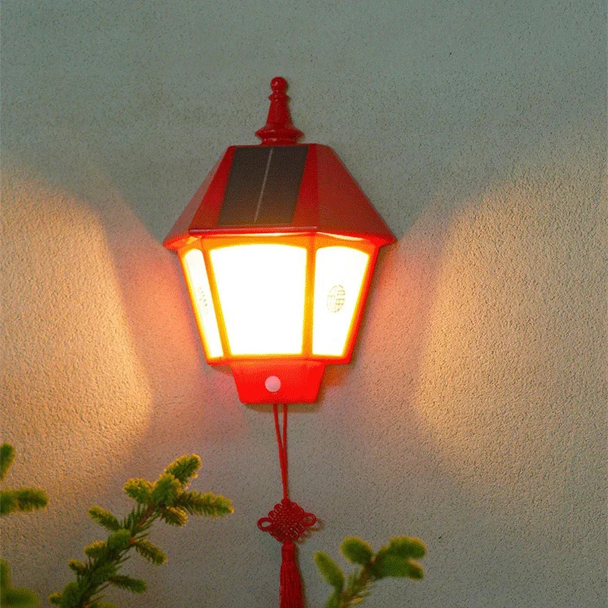 lampe solaire rouge murale adhésive détecteur mouvement ip65 led classiqueextérieur abs warm white