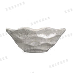 bassin decoratif moderne blanc beige ondule texture brillante vase decoratif simple
