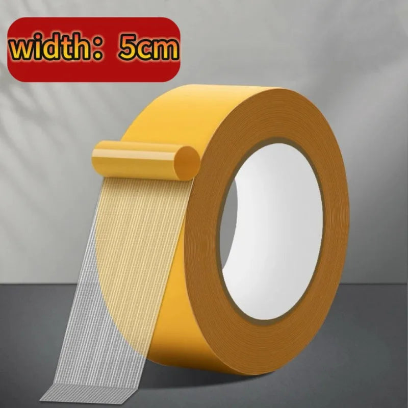 ruban adhésif double face jaune transparent texture maille résistant hautes températures étanche 10mètres 20mètres