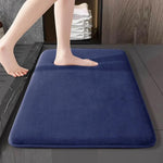 tapis bain bleu marine gris moderne doux antidérapant absorbant rapide séchage