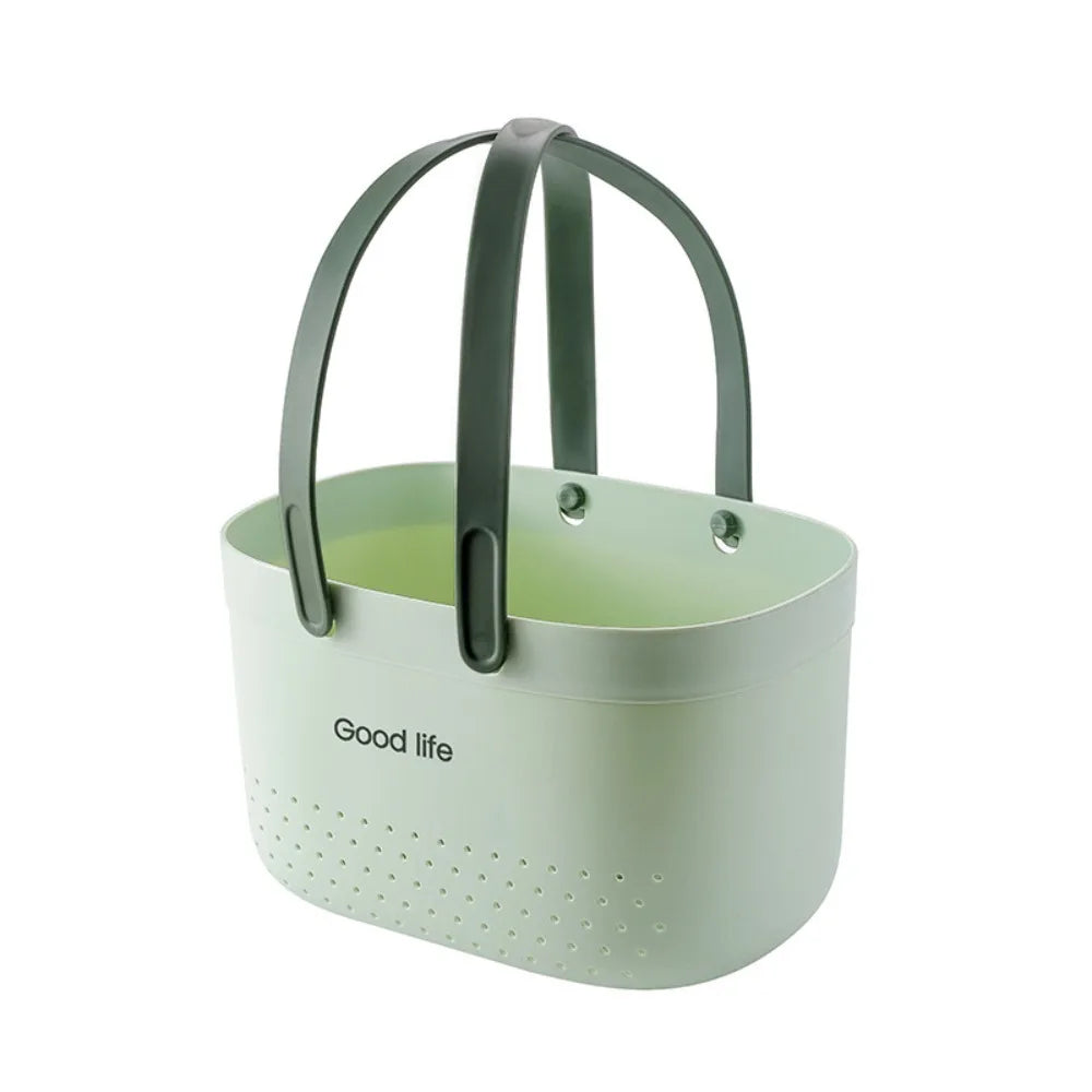 panier rangement perforé moderne rose clair gris beige vert marron clair poignées détachables