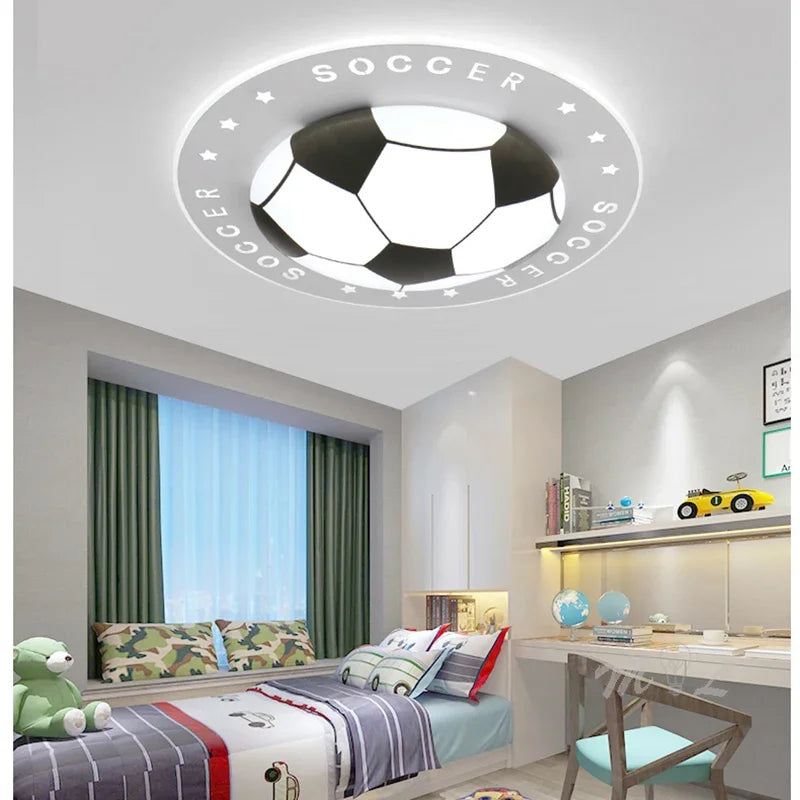 plafonniers football moderne led acrylique hexagones noirs blancs opaques chambre salon