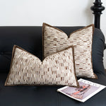 housse coussin polyester géométrique beige marron nordique contemporain adhésif tassel decoration intérieur voiture