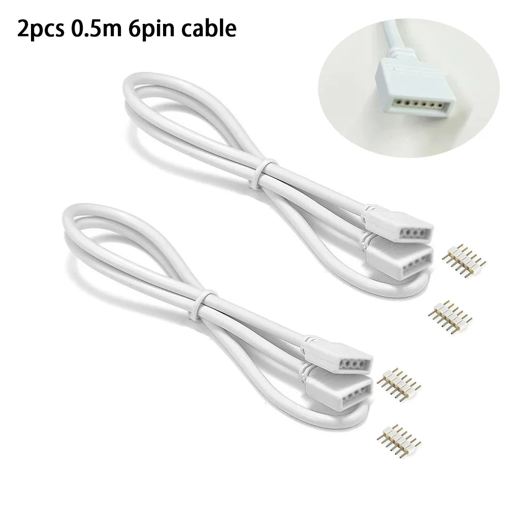 connecteurs électrique broches blancs moderne câbles 50cm RGBCCT LED sans soudure
