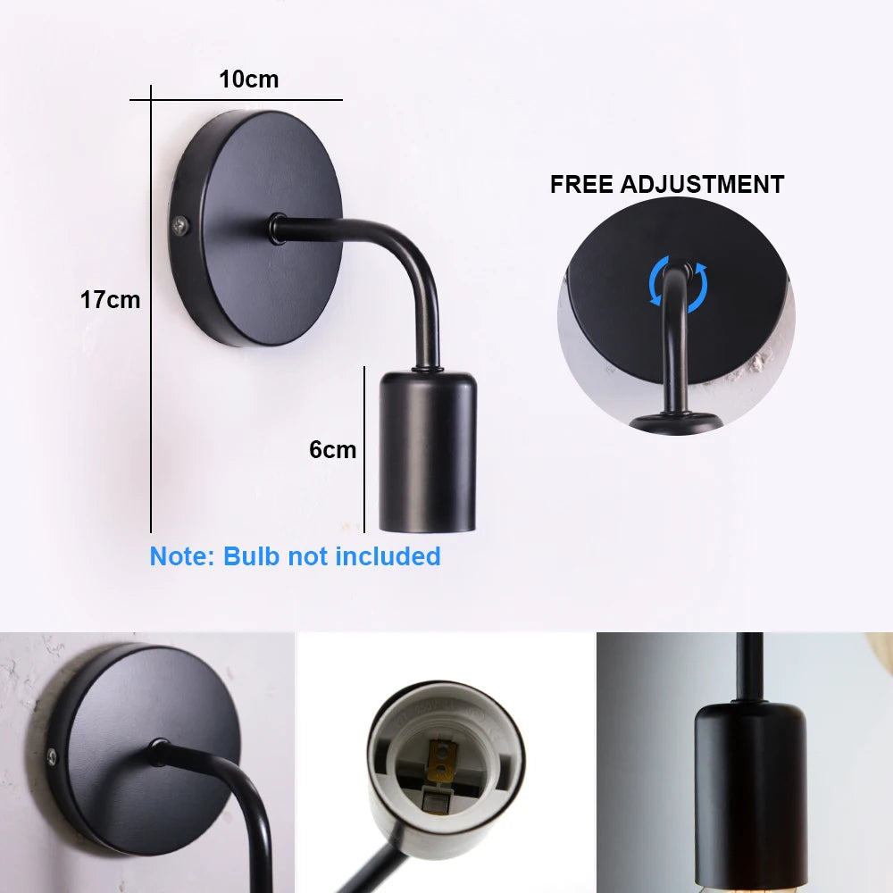 applique murale moderne transparente fer noir blanc chambre étude entrée lumière quotidienne