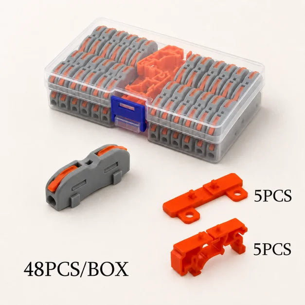 connecteurs electrique orange gris 21 pieces barrettes fixation 8mm 14mm pris courant rechargeable box