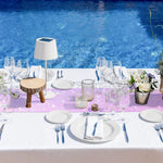 nappes sequins violet rose festives tables deco mariage anniversaire semi transparent tulle sirène