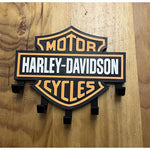 porte clés mural logo harley davidson noir orange classique clés
