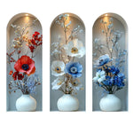 décoration murale autocollant pvc fleurs stylisées or argent blanc moderne élégant rouge bleu rose