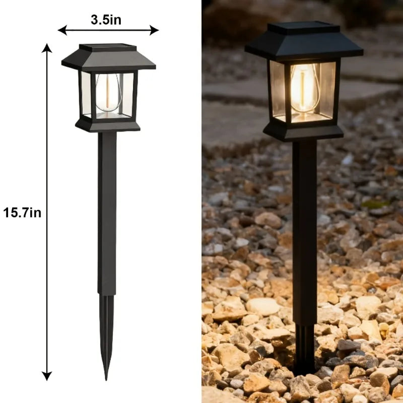 lampes solaires led modernes noires transparentes allées chemins jardins étanches 12 pack