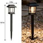 lampes solaires led modernes noires transparentes allées chemins jardins étanches 12 pack