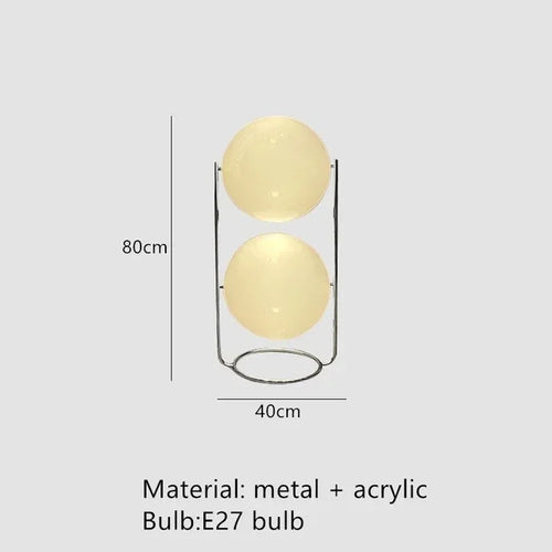 lampe sol moderne pied rotatif sphères translucides blanc doré décoration salon chambre