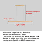 lampe suspendue bois marron clair moderne 120cm 150cm 180cm 200cm certification ul vde ccc