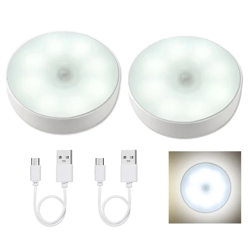 veilleuse led rechargeable sans fil lampe sol blanche moderne détecteur mouvement usb portable