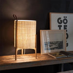 lampe table bois tissu naturel moderne beige brun clair éclairage intérieur salon chambre coucher