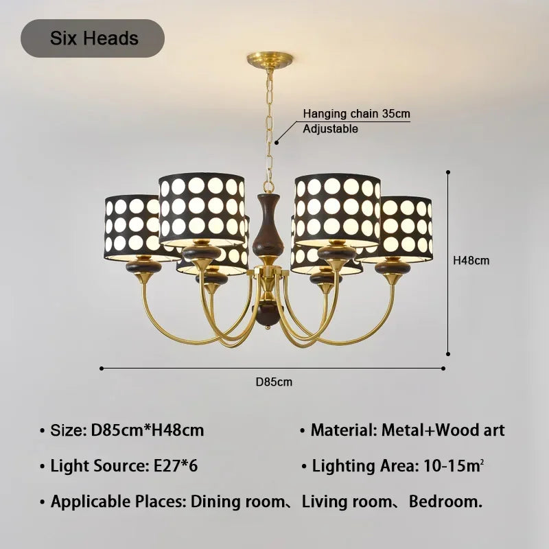 lustre moderne élégant pois doré noir suspension salon restaurant led câbles trois têtes