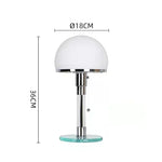 lampe table moderne boule verre blanc chrome interrupteur bouton led e27