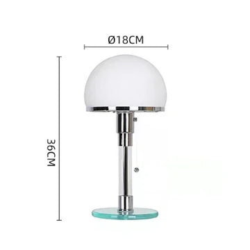 lampe table moderne boule verre blanc chrome interrupteur bouton led e27