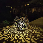 lanterne solaire extérieure led noire florale artisanale ip44 jardin camping