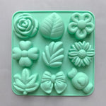 moules gâteaux silicone fleurs feuilles diy fondant chocolat savon bougies modernes