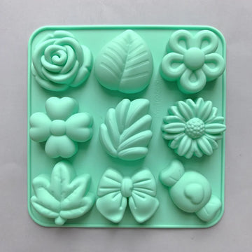 moules gâteaux silicone fleurs feuilles diy fondant chocolat savon bougies modernes