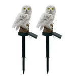 statues solaires décoratives oiseaux chouettes maison fantaisiste blanc marron bleu rouge vertextérieur ip65 led
