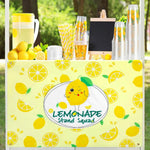 stand citronnade citrons jaunes tranches citron enfantin décoratif attaches table festif anniversaire