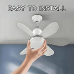 ventilateur moderne blanc lumières led télécommande flux lumineux élevé certification ul cem