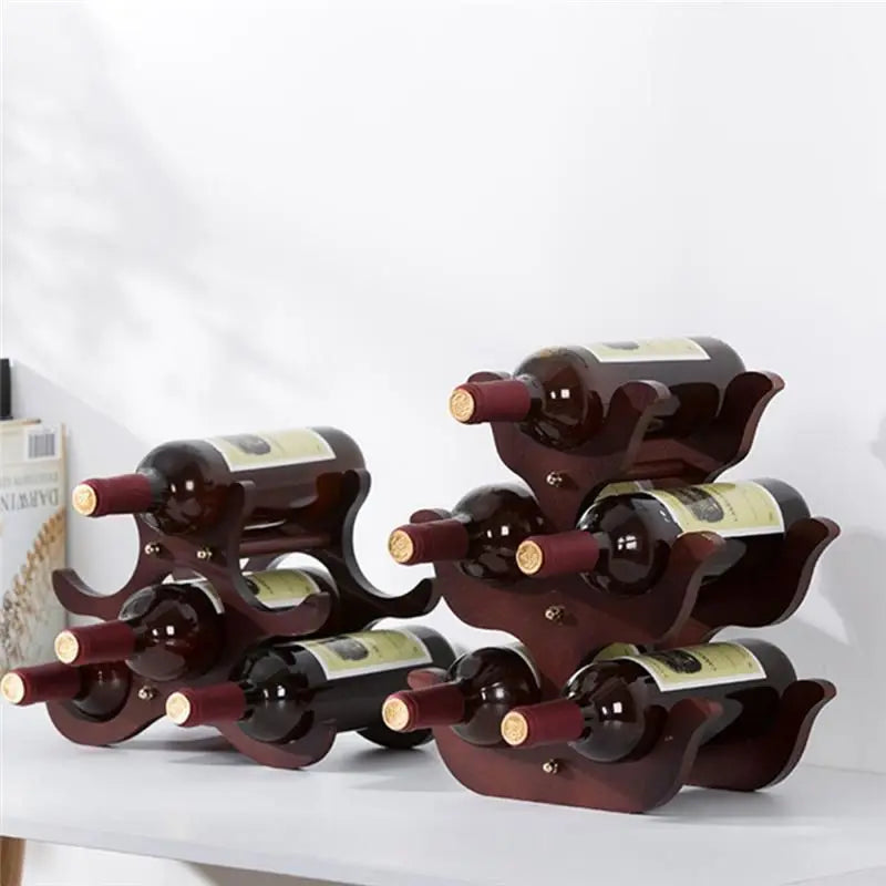 support bouteilles vin corallien moderne bois marron foncé vertical rangement bar decoration fixations vis