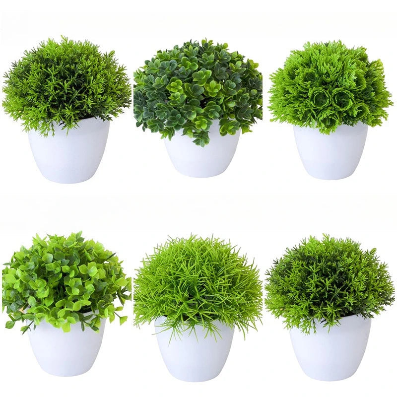petite plante artificielle bonsaï miniature pot blanc décoration maison intérieur
