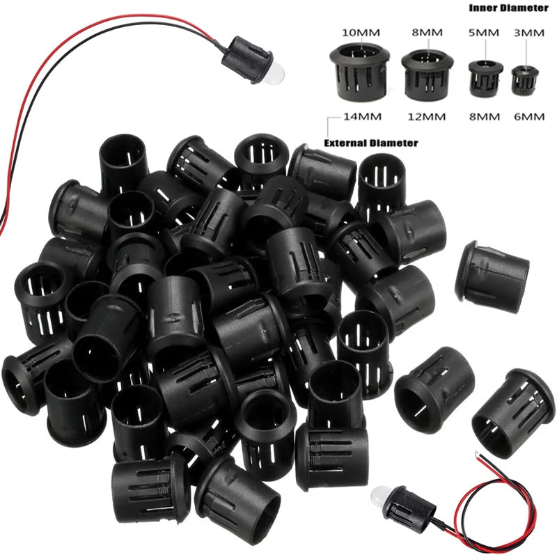 connecteurs câbles noirs led bases plaquettes rondes 10mm 8mm 5mm 3mm pragmatique