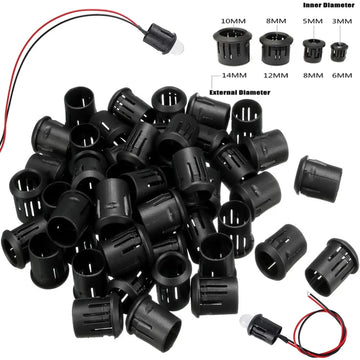 connecteurs câbles noirs led bases plaquettes rondes 10mm 8mm 5mm 3mm pragmatique