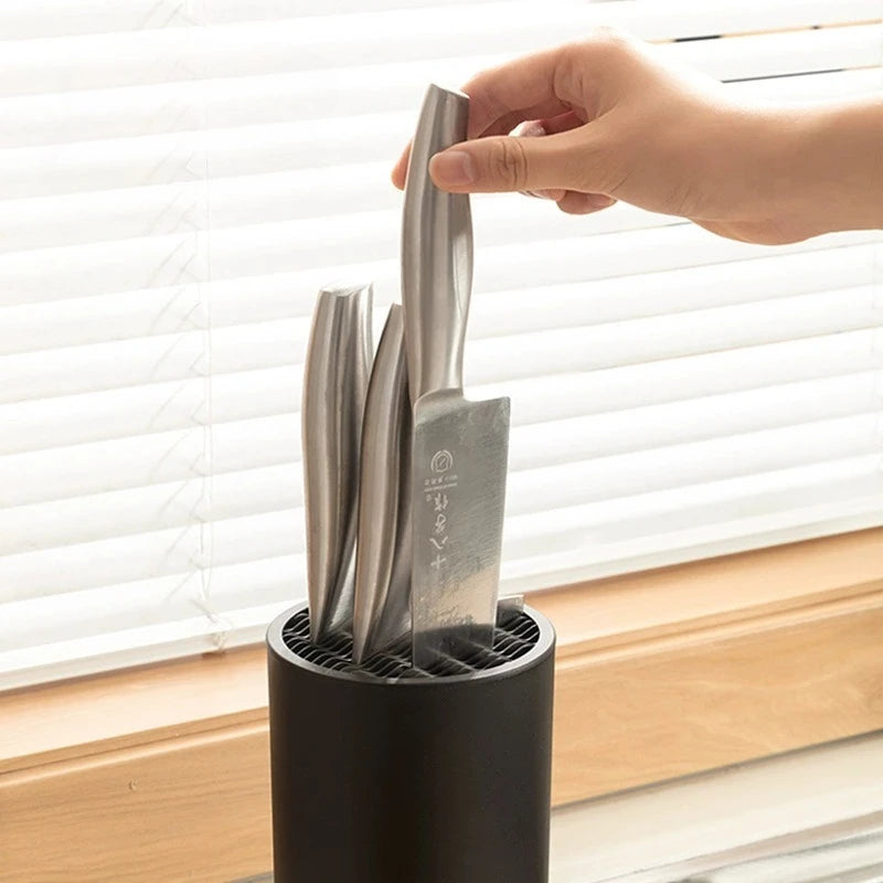 organisateur pot couteaux noir mat moderne adhésif cuisine ustensiles rangement couteaux multifonctionnels
