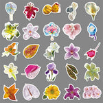 autocollants fleurs décoratifs scintillants adhésifs variés couleurs brillantes plantes réfrigérateur scrapbook