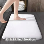 tapis sol salle bain gris rose velours antidérapant moderne mousse mémoire forme pvc adhésif