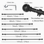 tringles rideau noir blanc doré argent moderne sphère décorative clips