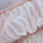 rideau rose clair ruché brodé semi transparent classique romantique maison