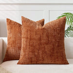 coussin chenille motif géométrique beige moderne 30x50cm machine lavable fixations oreilles